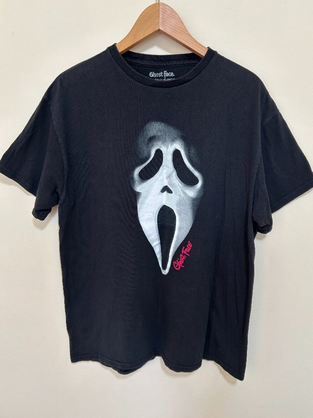 Ghost Face T-Shirt Black Unisex Size L